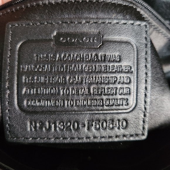 Coach Peyton F50540 OP Art Embossed Small Black Patent Leather Satchel - Picture 11 of 15